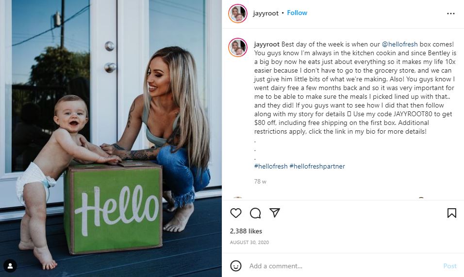 Hellofresh-influencer marketing examples