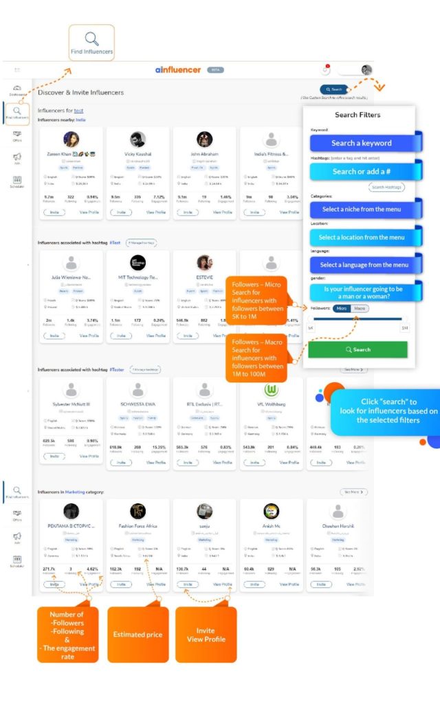 find influencers with Ainfluencer