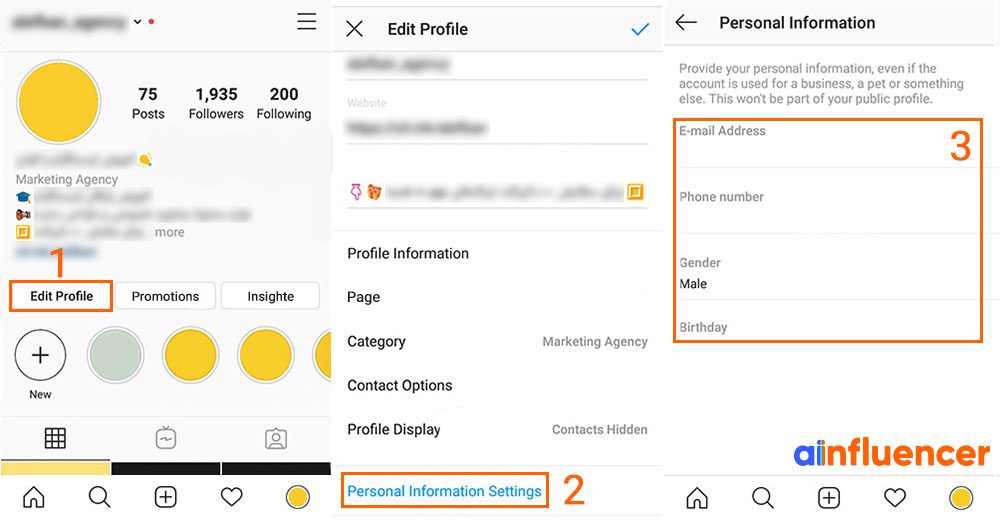 add personal information to Instagram
