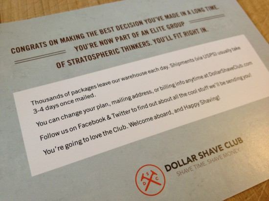 Dollar Shaving Club-postcard