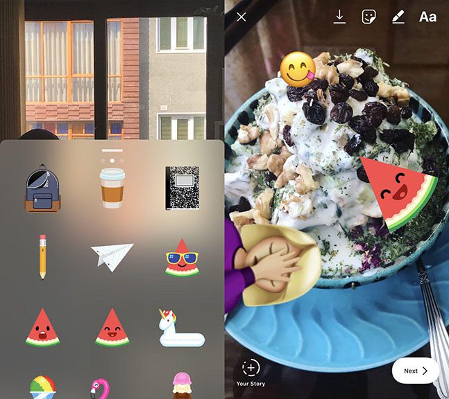 Instagram story stickers 