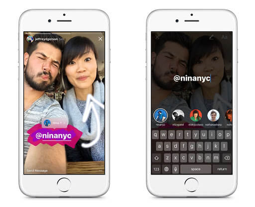 tagging on Instagram story