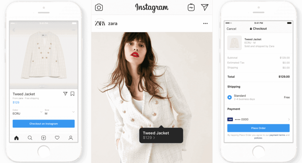 Instagram shopping feature