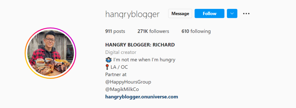 creative IG bio for food bloggers