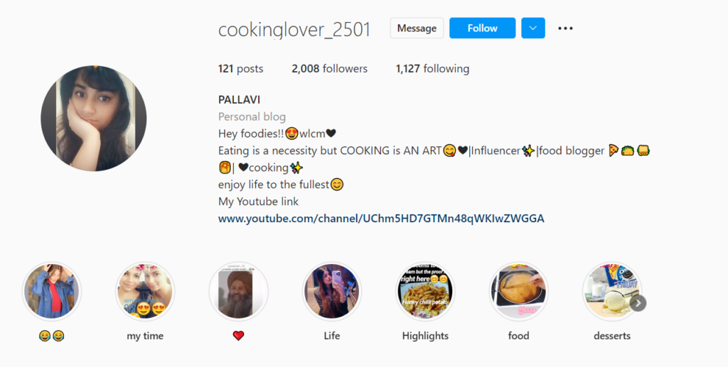 cute IG food bio