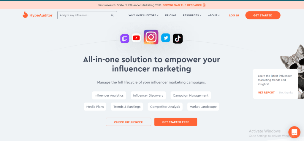 HypeAuditor influencer marketing tool