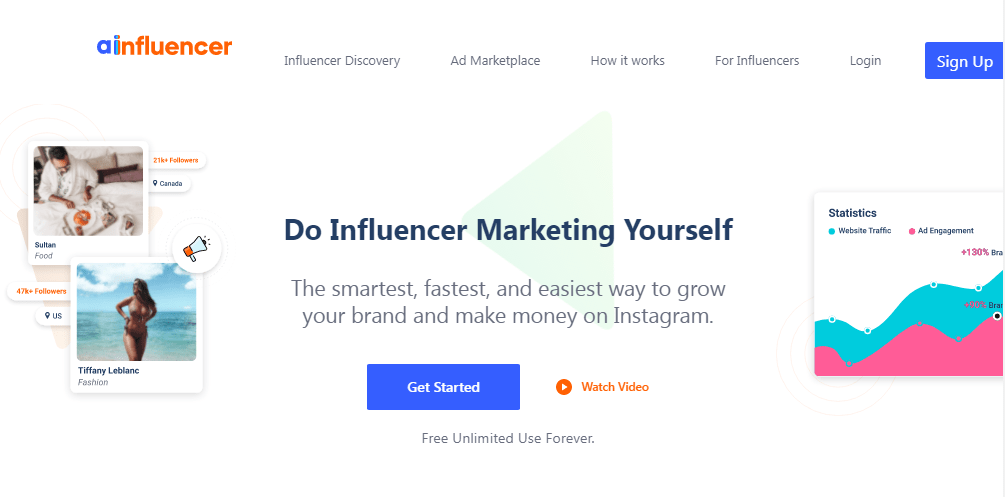 Ainfluencer Homepage