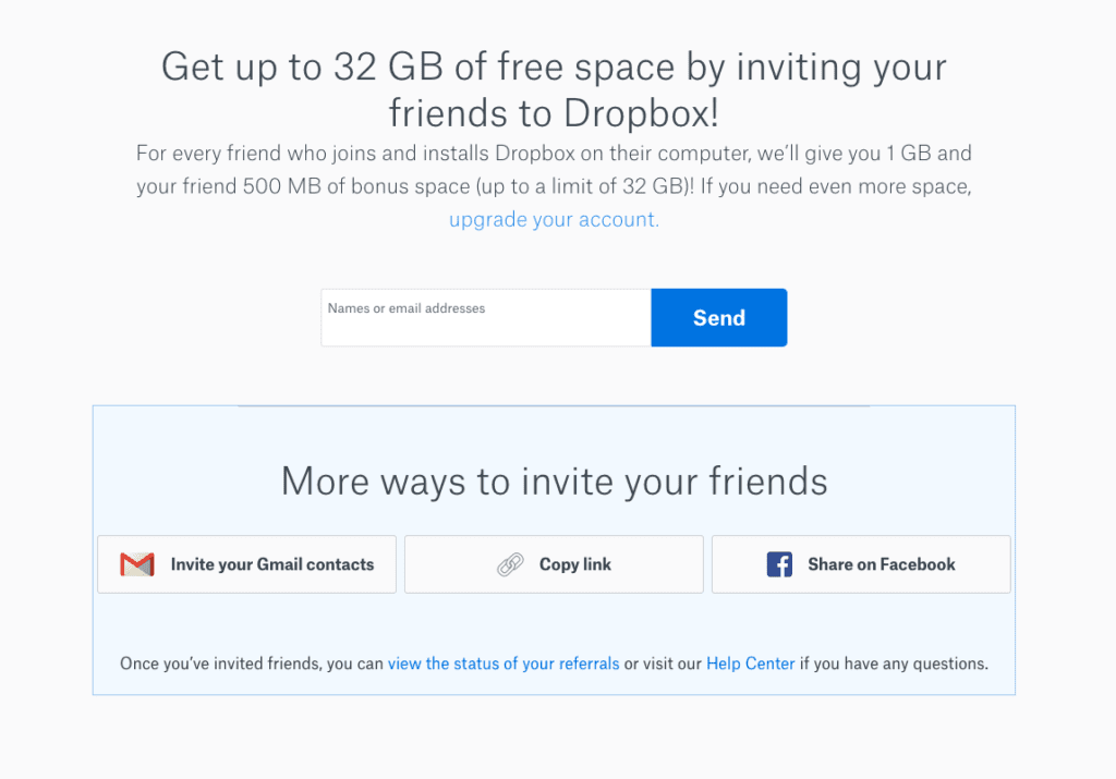 Dropbox-referral program