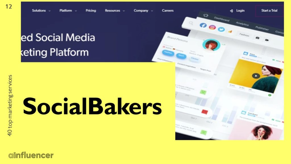 Influencer Instagram marketing service: SocialBakers