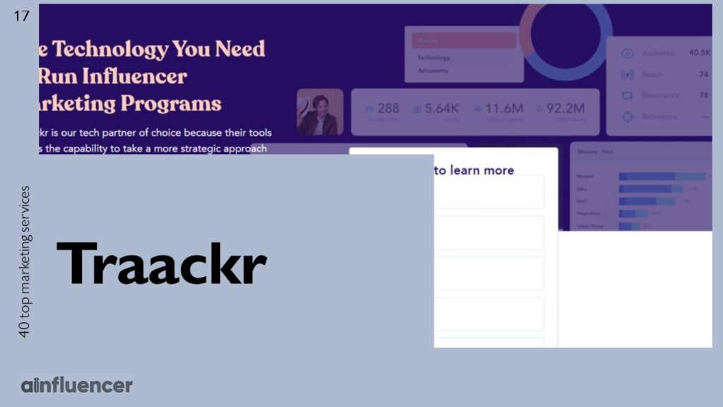 Influencer Instagram marketing service: Traackr