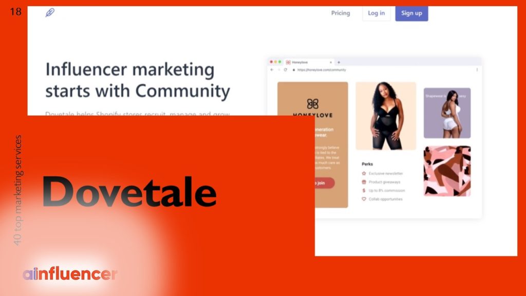 Influencer Instagram marketing service: Dovetale