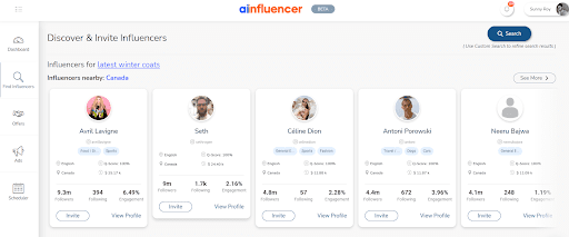 discover instagram influencers with Ainfluencer