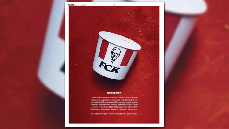  KFC- "FCK"-brand advertising example