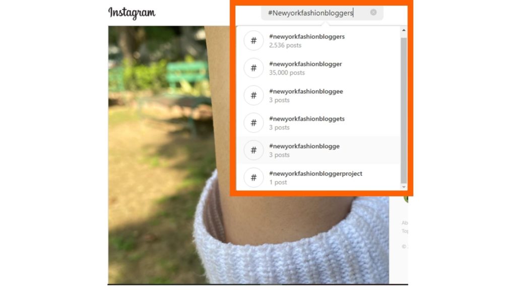Instagram hashtag search
