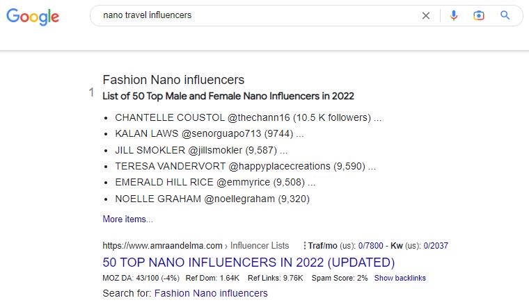 Google nano influencers