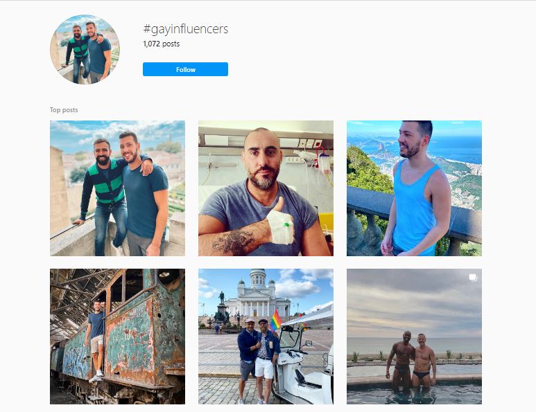 hashtag search-gay influencers