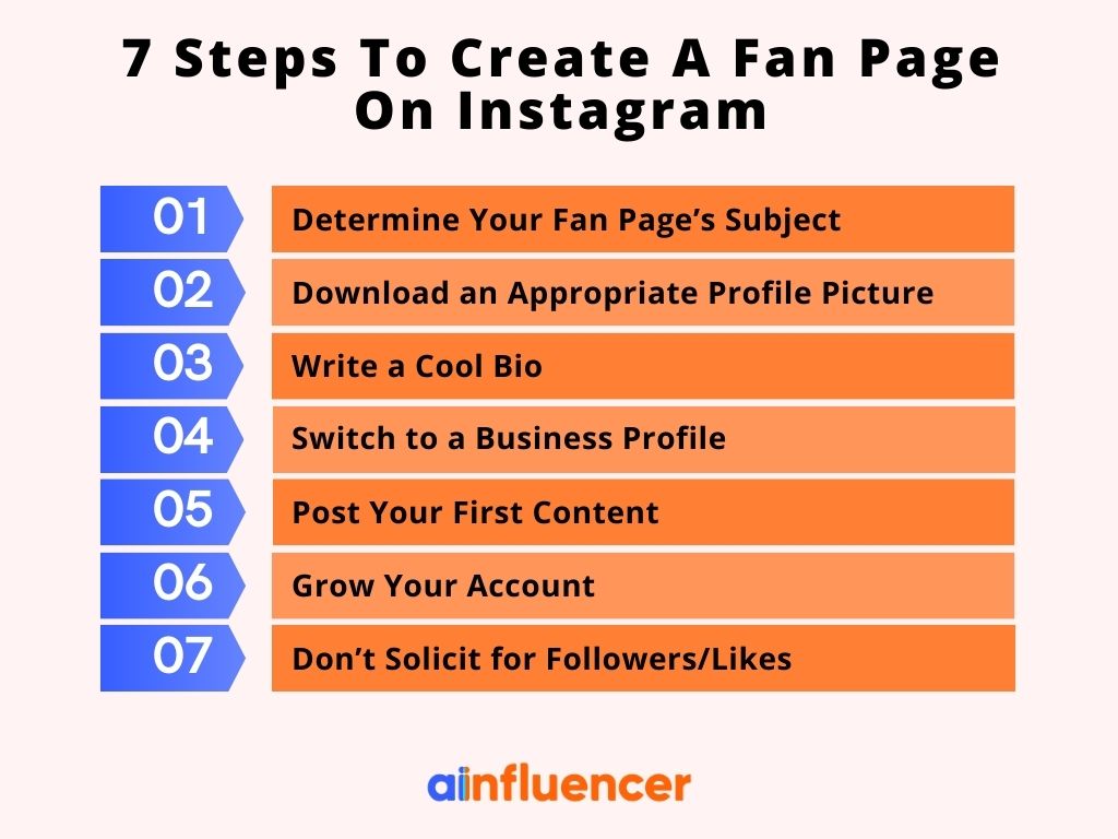 steps to create Instagram fanpage