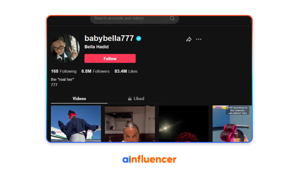 Follow users on TikTok