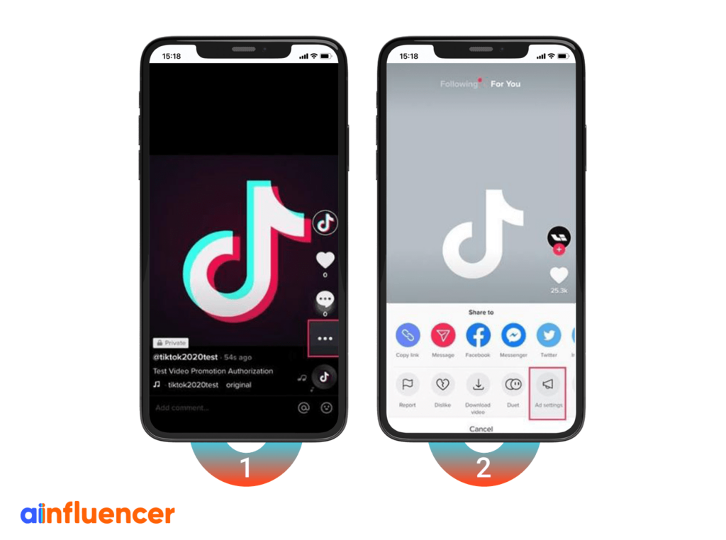 TikTok video ad setting