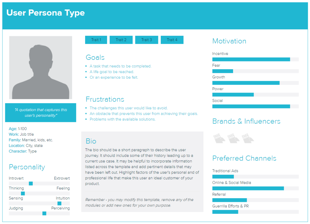 user persona type