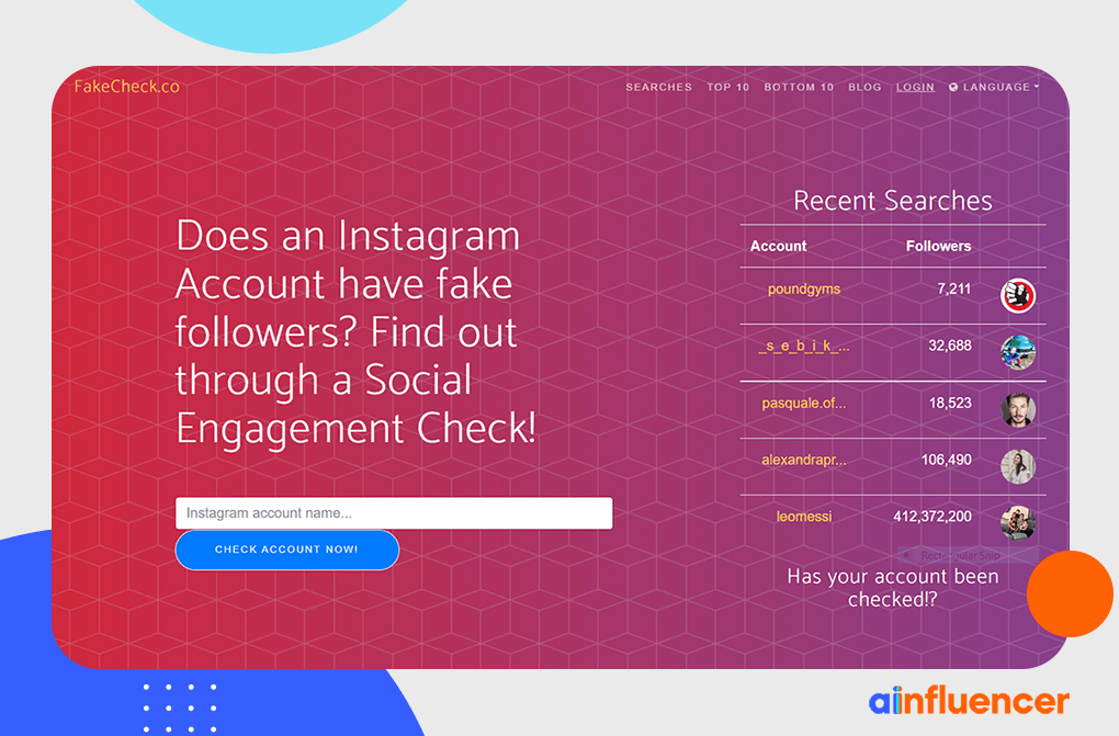 fakecheck.co - Fake followers detector