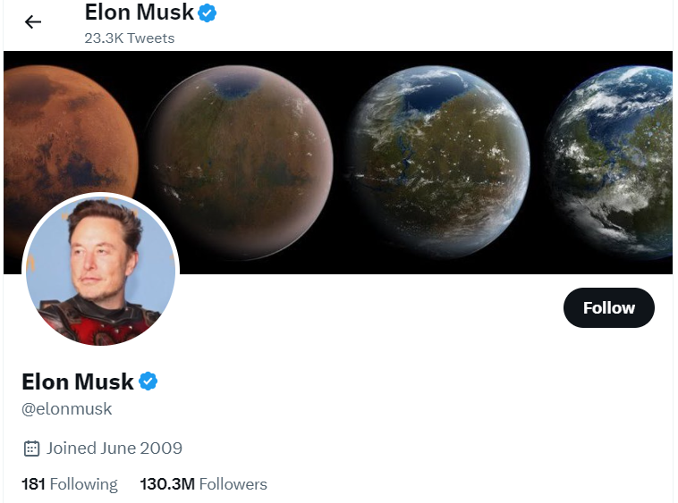 Elon Musk-Twitter account