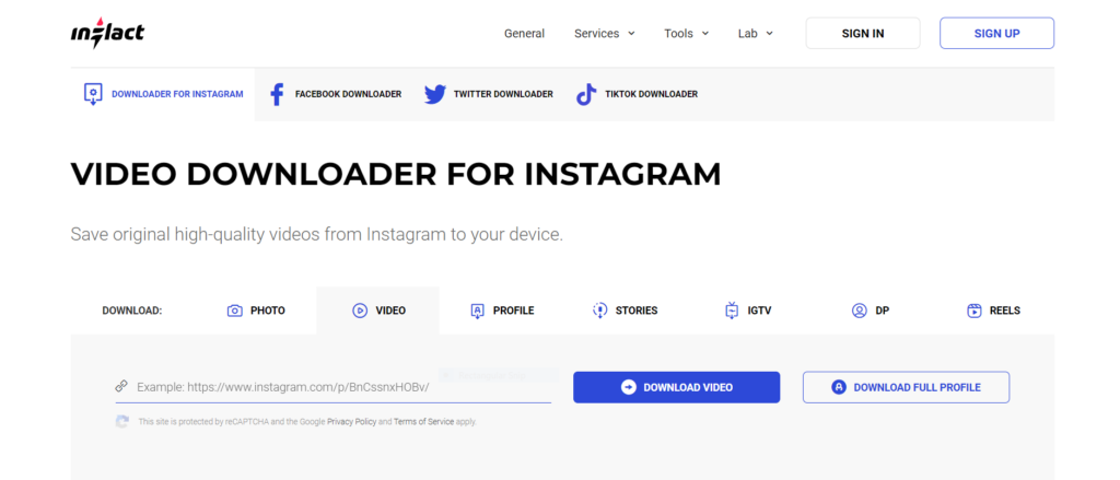 Inflact - Instagram reels downloader