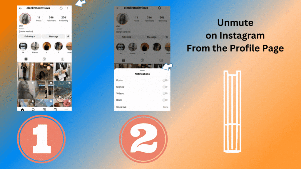 Unmute on Instagram From the Profile Page