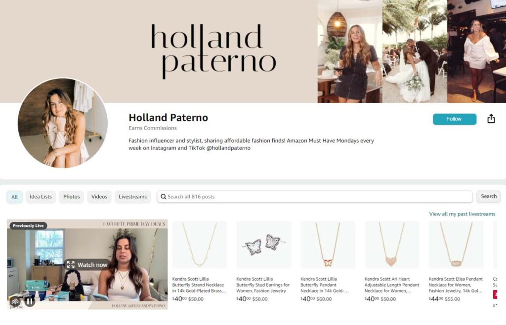  Holland Paterno amazon influencer