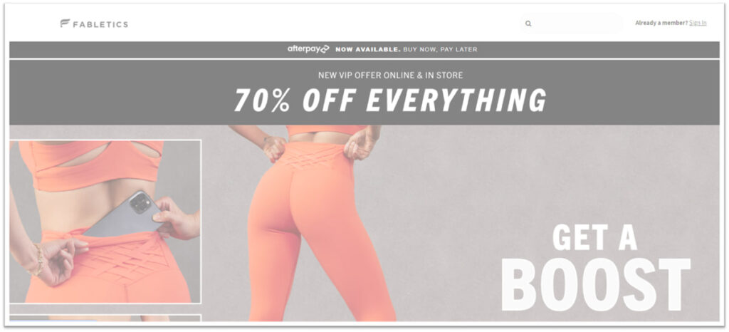 Fabletics Homepage
