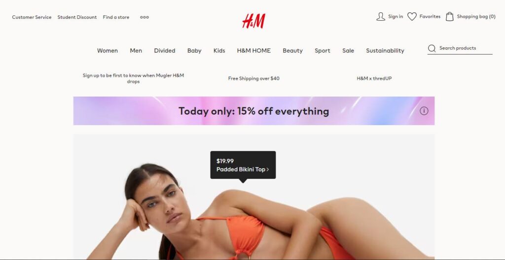 H&M Homepage