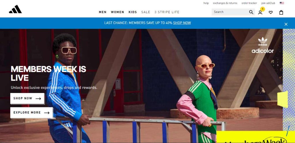 Adidas Homepage