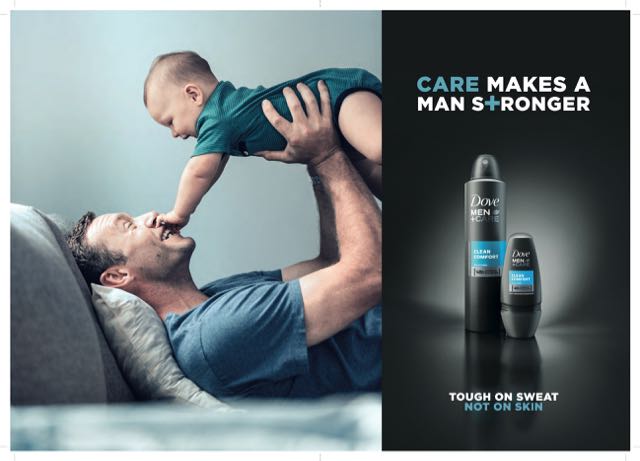 Choose Colors That Define Your Brand, Like Dove’s Ad For Men’s Spray.