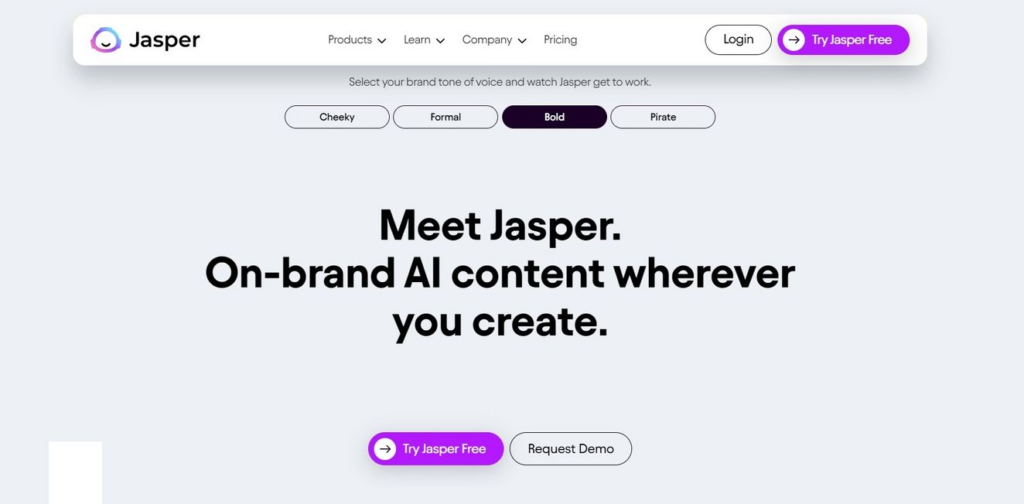 AI text generator tool - Jasper AI