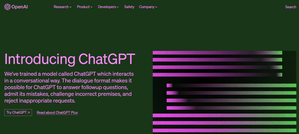 AI tools for text generation - Chat GPT