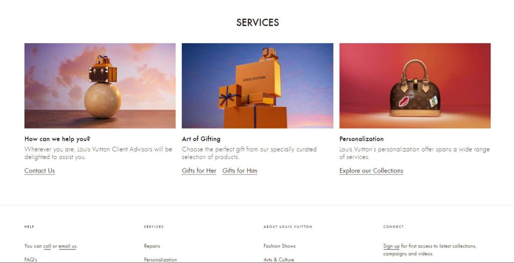 Louis Vuitton Website template, Home Italy