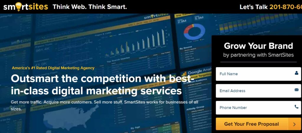 Smartsites is a website that offers different marketing services 