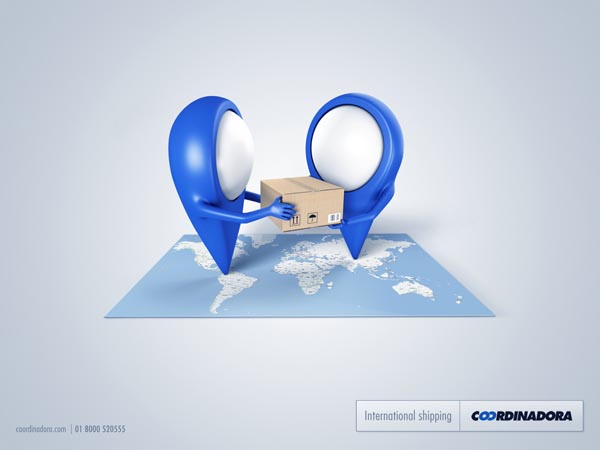 A Creative Way To Use Symbols In Advertisement Design to Define that Coordinadora Is an International Shipping Company