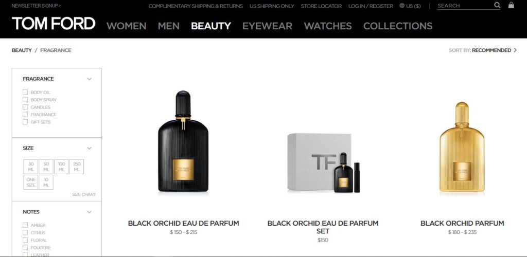 Tom Ford Homepage