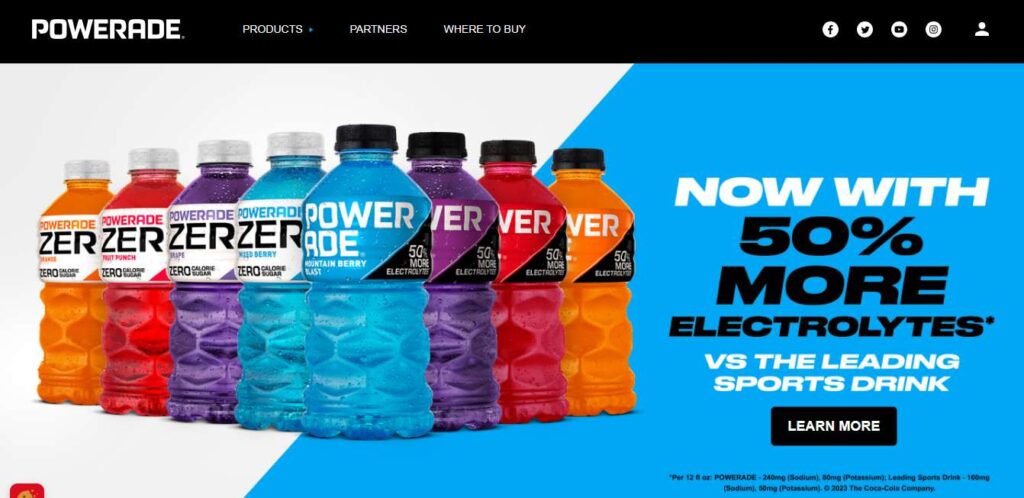 Powerade Homepage