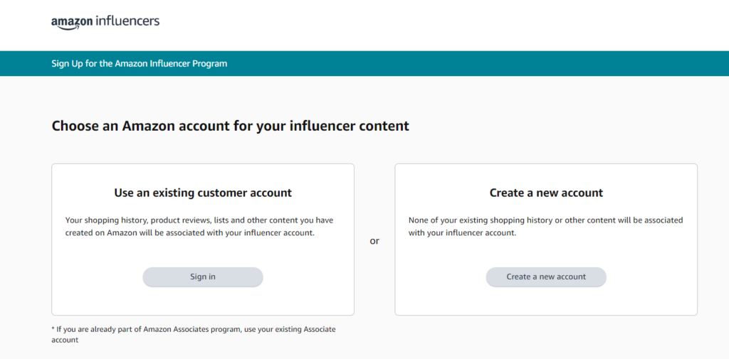 Signup For Amazon Influencer Program