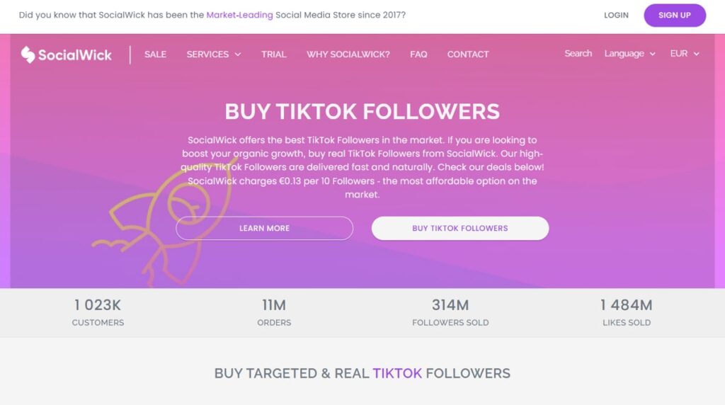 SocialWick TikTok Followers Tool