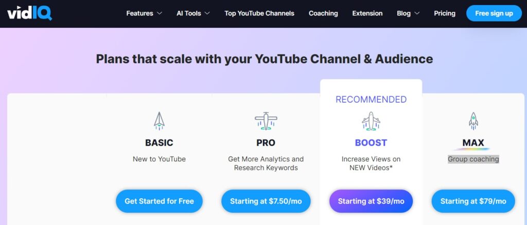 VidIQ Pricing