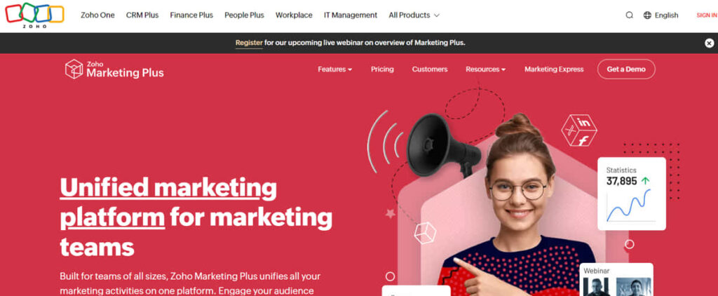 Zoho Marketing Homepage