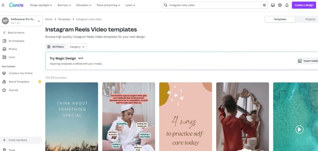 Reels Templates On Canva