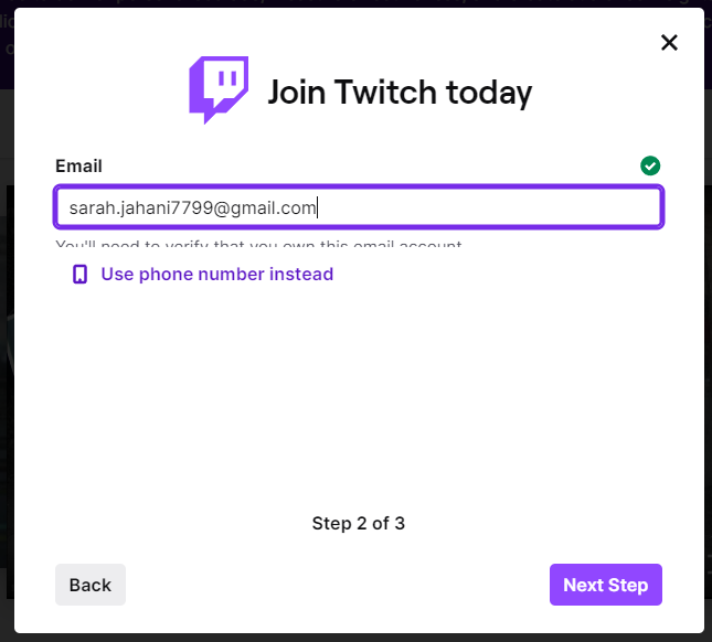 Create An Account On Twitch