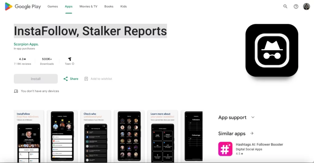 InstaFollow, Stalker Reports