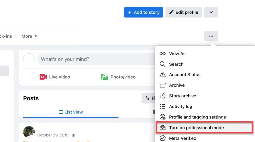 Turn on Profesional Mode On Facebook
