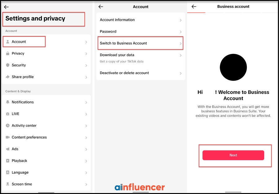 Switch To Business Account On TikTok