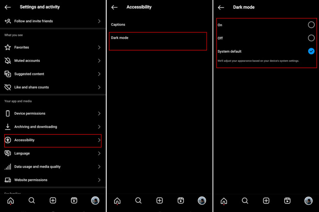 Enable Dark Mode On Insttagram